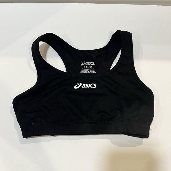 Womens Black Asics Sports Bra Small Logo - Picture 1 of 8